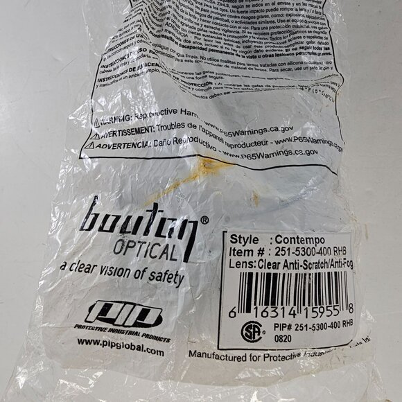 Bouton Optical Clear Anti-Scratch Anti-Fog Safety Goggles Contempo Style - Picture 6 of 8